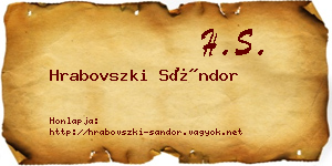 Hrabovszki Sándor névjegykártya