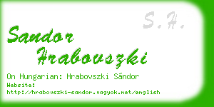 sandor hrabovszki business card